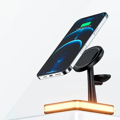 Carregador Dock Station Wireless, 4 Em 1 Para Iphone, Airpods, Smartwatch, Smartphone - Preta