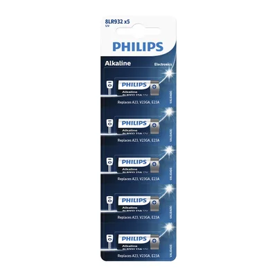 Bateria Philips Alcalina, Lr23, Cartela Com 5 Unidades, 8lr932p5b/59