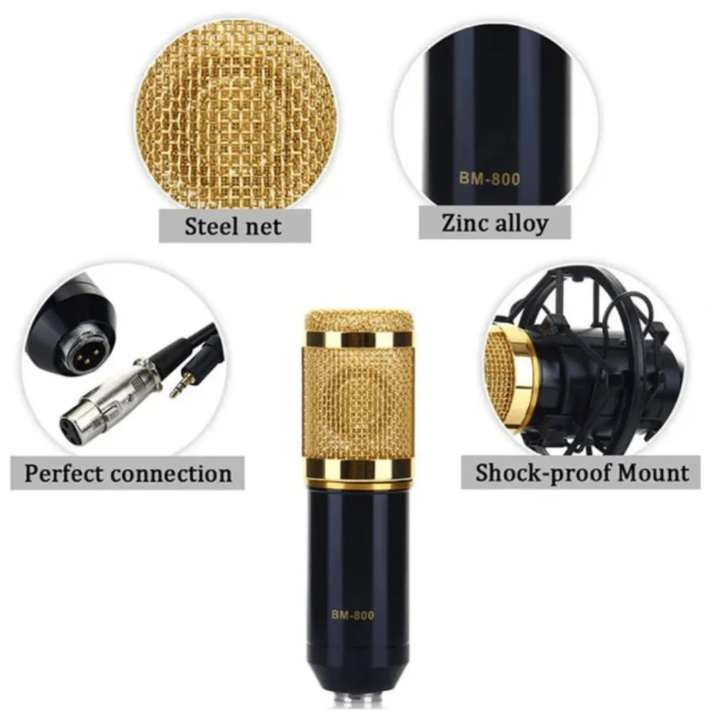 Imagem 2 de 4 do produto Microfone Estúdio Profissional Condensador Bm-800 B-max
