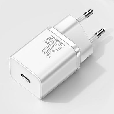 Carregador De Parede USB Baseus, Pd20w, 20w - Branco Ue