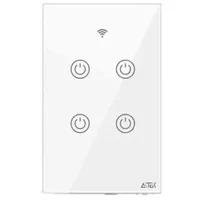 Interruptor Touch Aitek Wi-Fi Inteligente, 4 Botões, Alexa Google