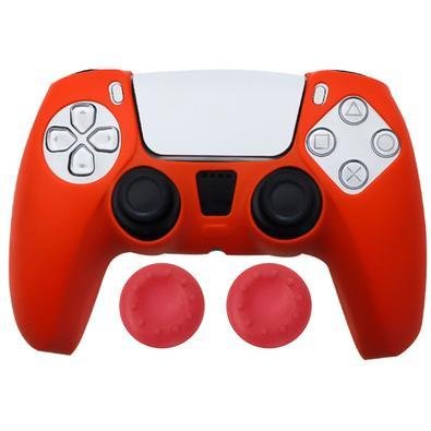 Capa Capinha Case Skin Para Controle De Playstation 5 - Vermelho