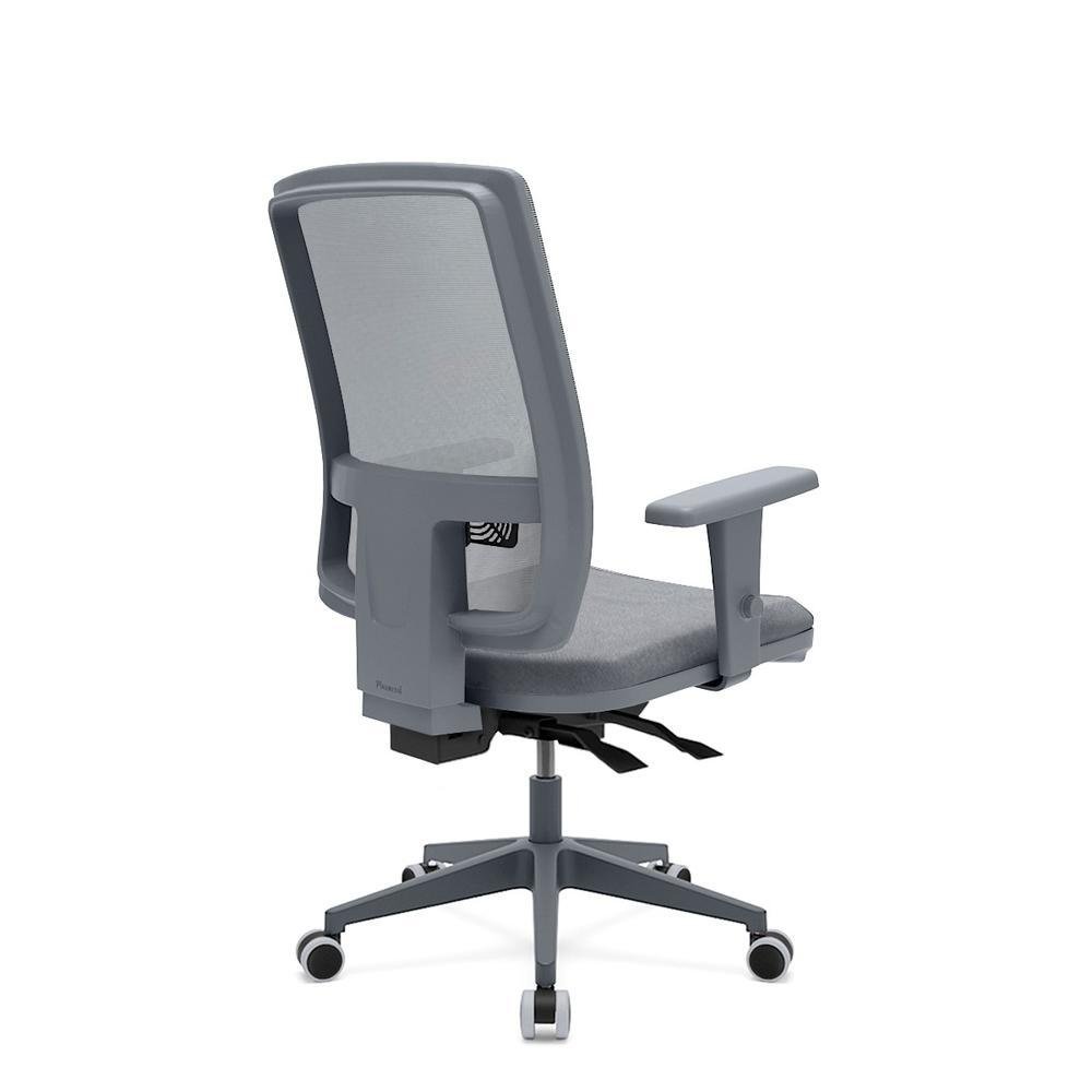 Imagem 2 de 2 do produto Cadeira De Escritório Presidente Plaxmetal Brizza, Braço 3D Backplax Nr17, Base Piramidal, Revestimento Poliéster, Cinza