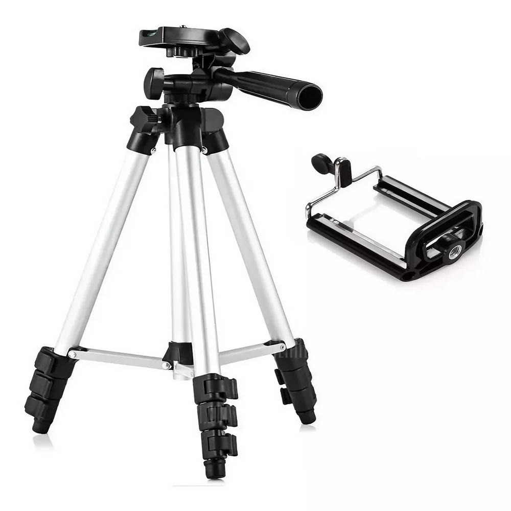 Tripé Universal Para Celular, Câmera Fotográfica, 1m, Alumínio - Shop35 Tripé Universal Para Celular, Câmera Fotográfica, 1m, Alumínio - Shop35
