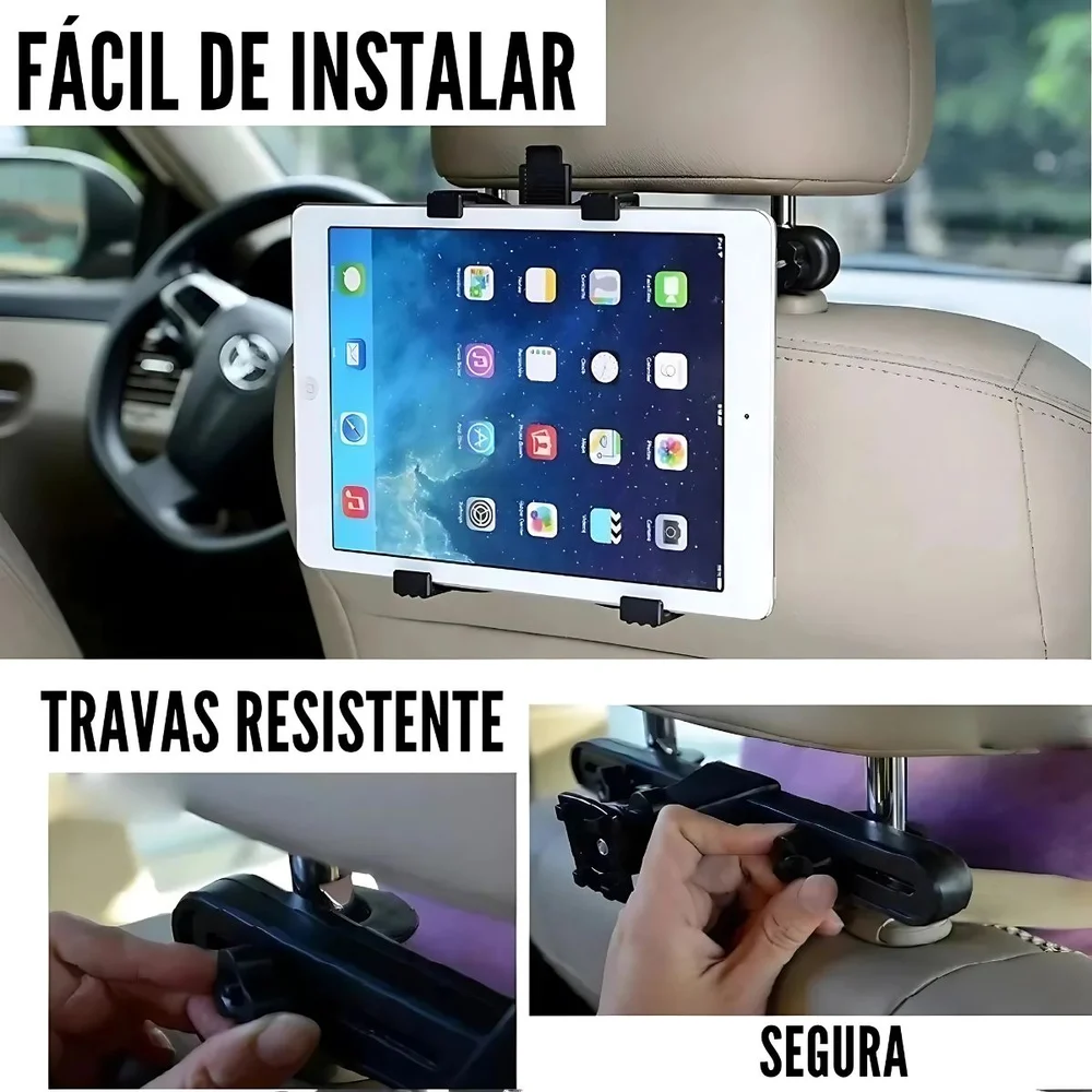 Imagem 5 de 5 do produto Suporte Veicular Universal Shop35, Encosto Banco, Ipad, Tablet 7 À 11 Polegadas