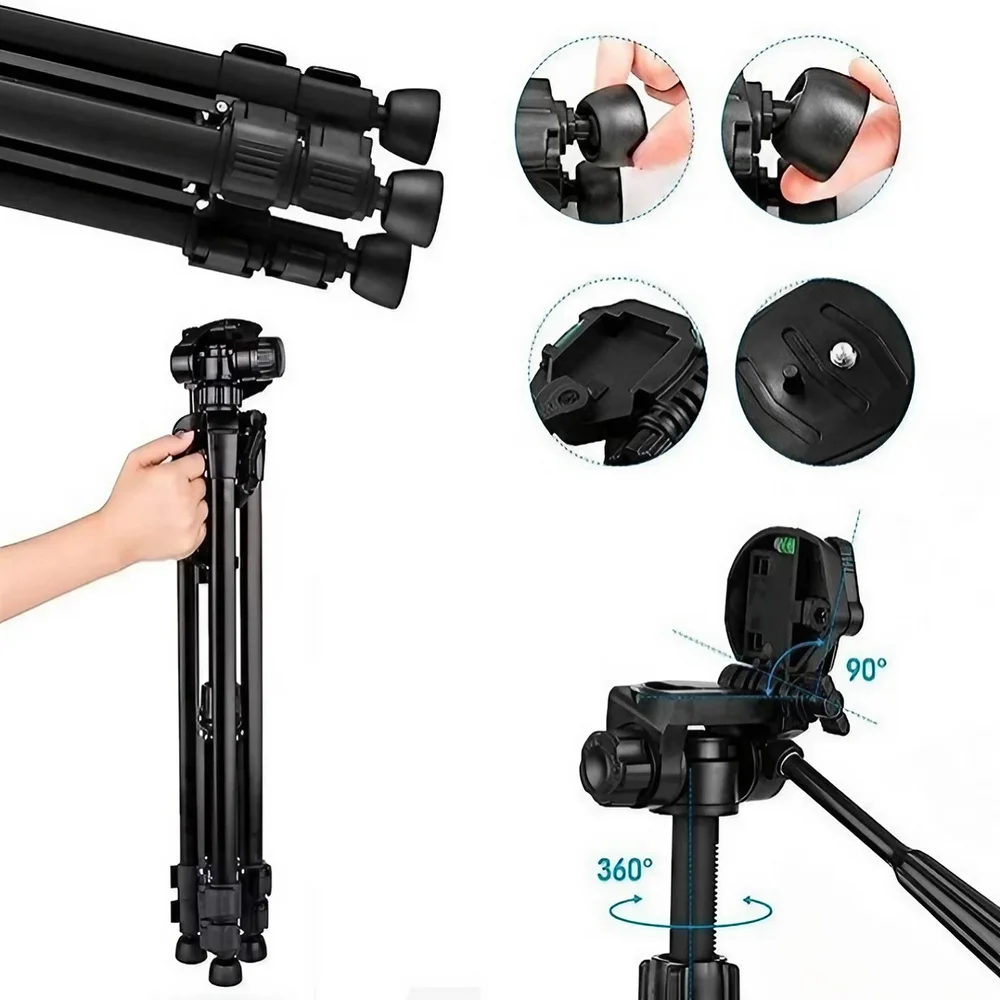 Imagem 4 de 5 do produto Tripé Universal Câmera Fotográfico, Profissional, 1.80M - Shop35