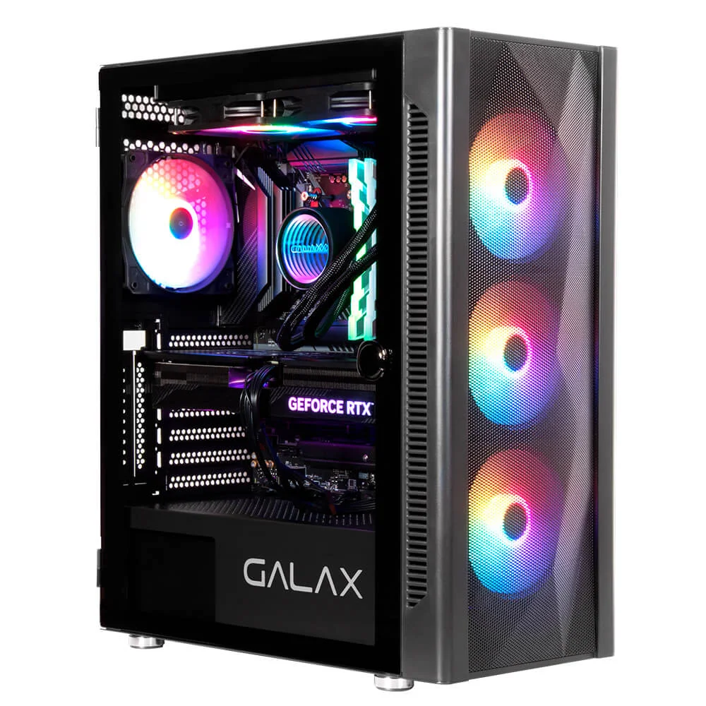 Gabinete Galax Revolution-06, Preto + 4 fans RGB De 120mm, G-cgg6agba4b0-glxg