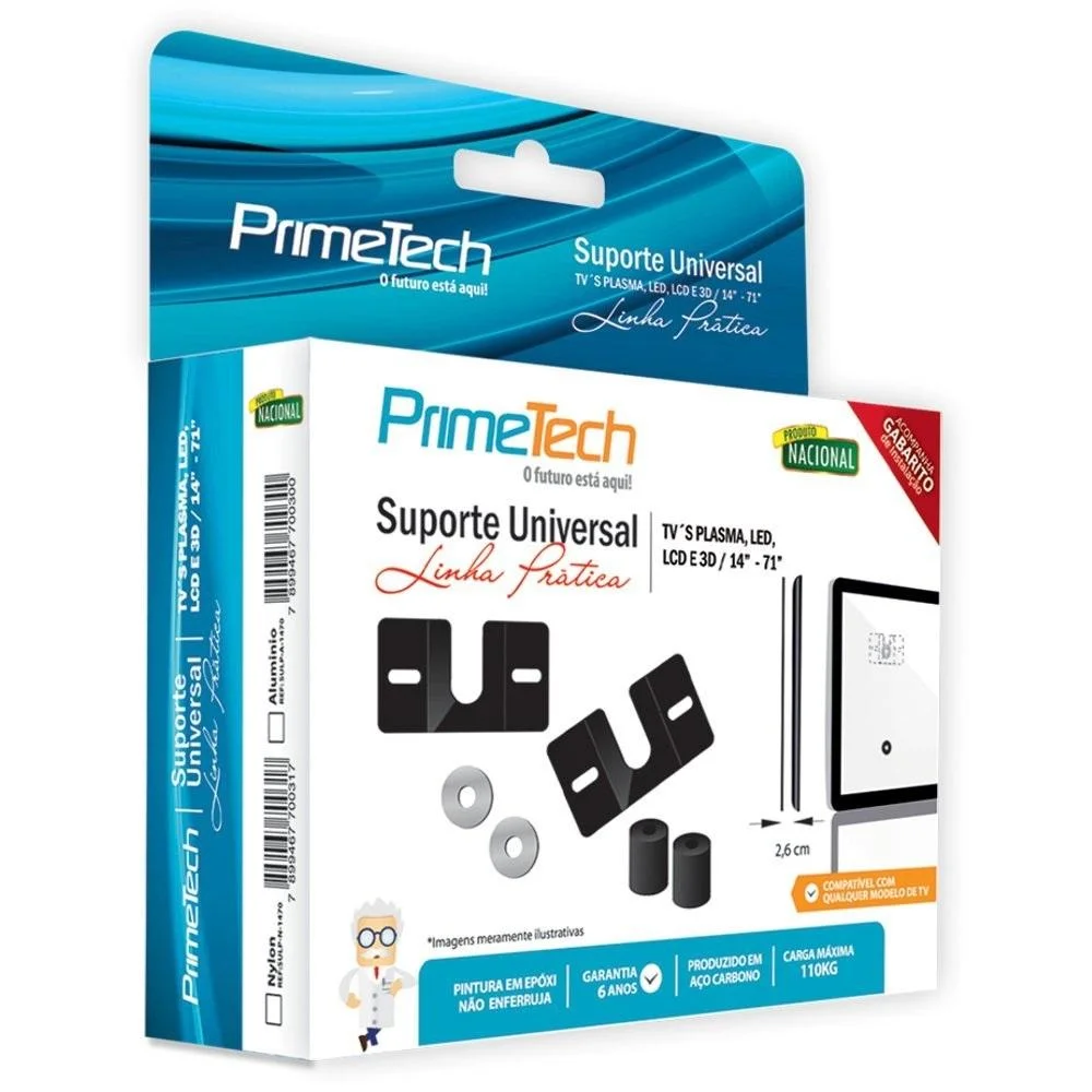 Imagem 2 de 2 do produto Suporte Fixo Para Tv Lcd E Smart, De 14 À 105 Polegadas, Roldanas De Alumínio, 80Kg
