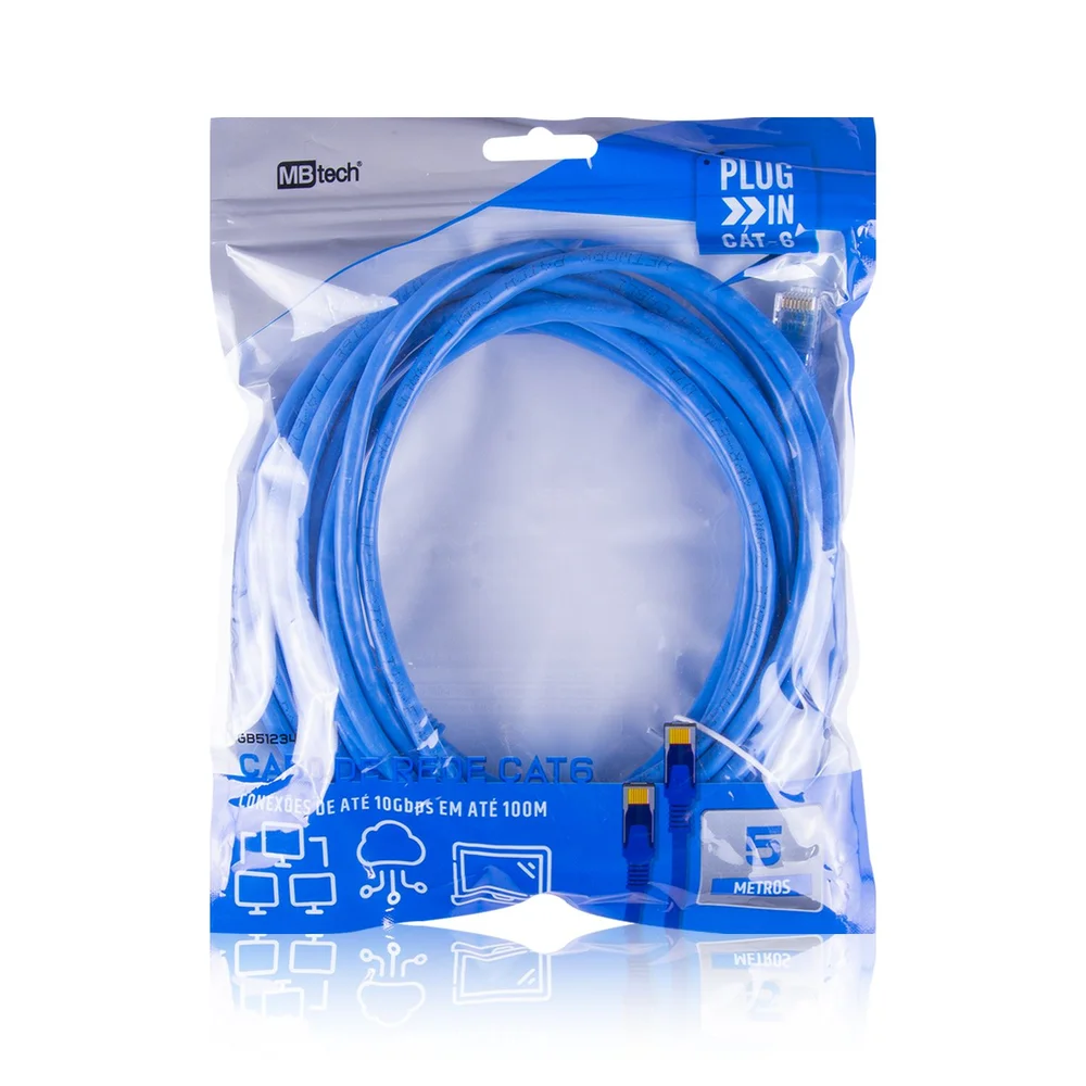 Imagem 2 de 2 do produto Cabo De Rede Cat 6 Mbtech - 5 Metros