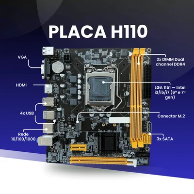 Kit Placa Me H110 Memória KaBuM