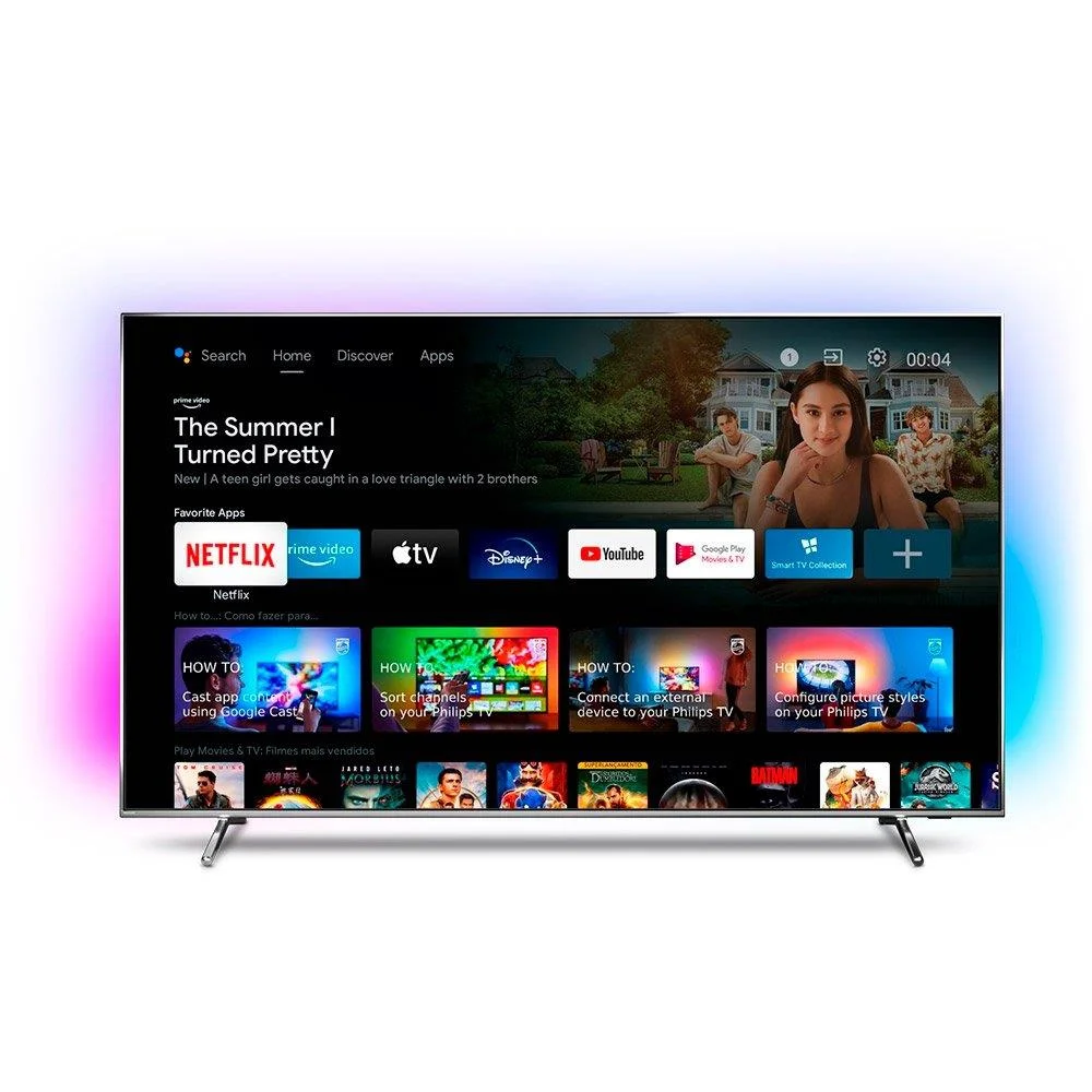 Smart TV Philips 55 Polegadas, 4K UHD, LED, 120Hz, 2 USB/4 HDMI, Ambilight/IPS/AMD Freesync - 55pug8807/78 Smart TV Philips 55 Polegadas, 4K UHD, LED, 120Hz, 2 USB/4 HDMI, Ambilight/IPS/AMD Freesync - 55pug8807/78