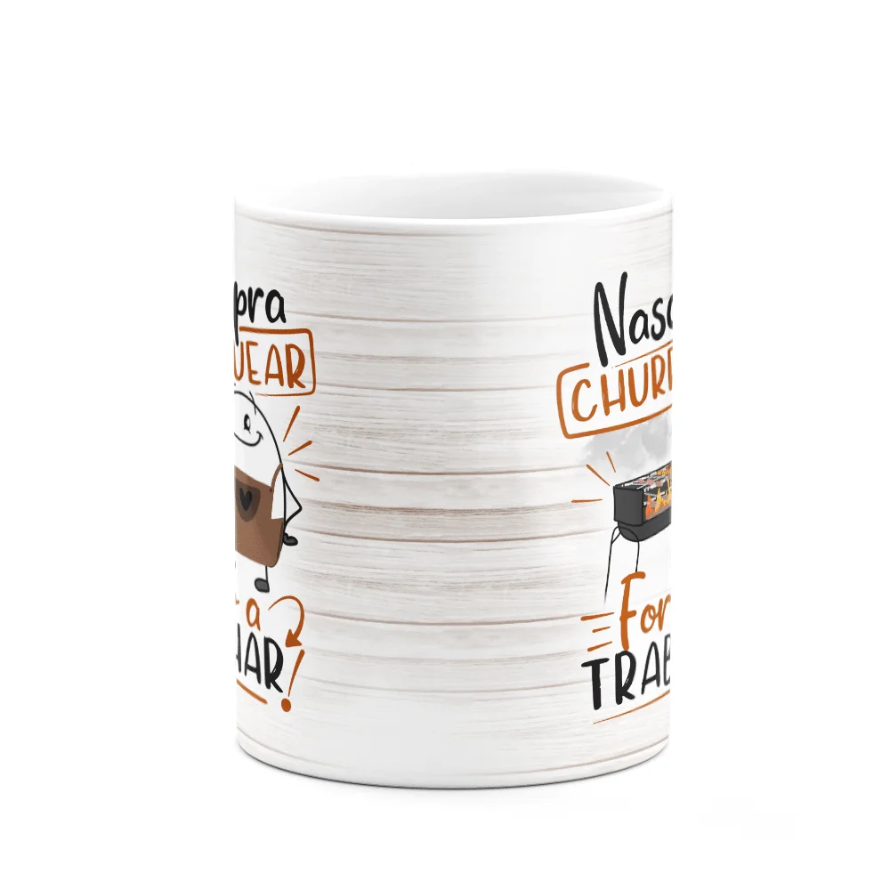 Imagem 2 de 3 do produto Caneca Divertida Flork - Nascido Pra Churrasquear! 325ml