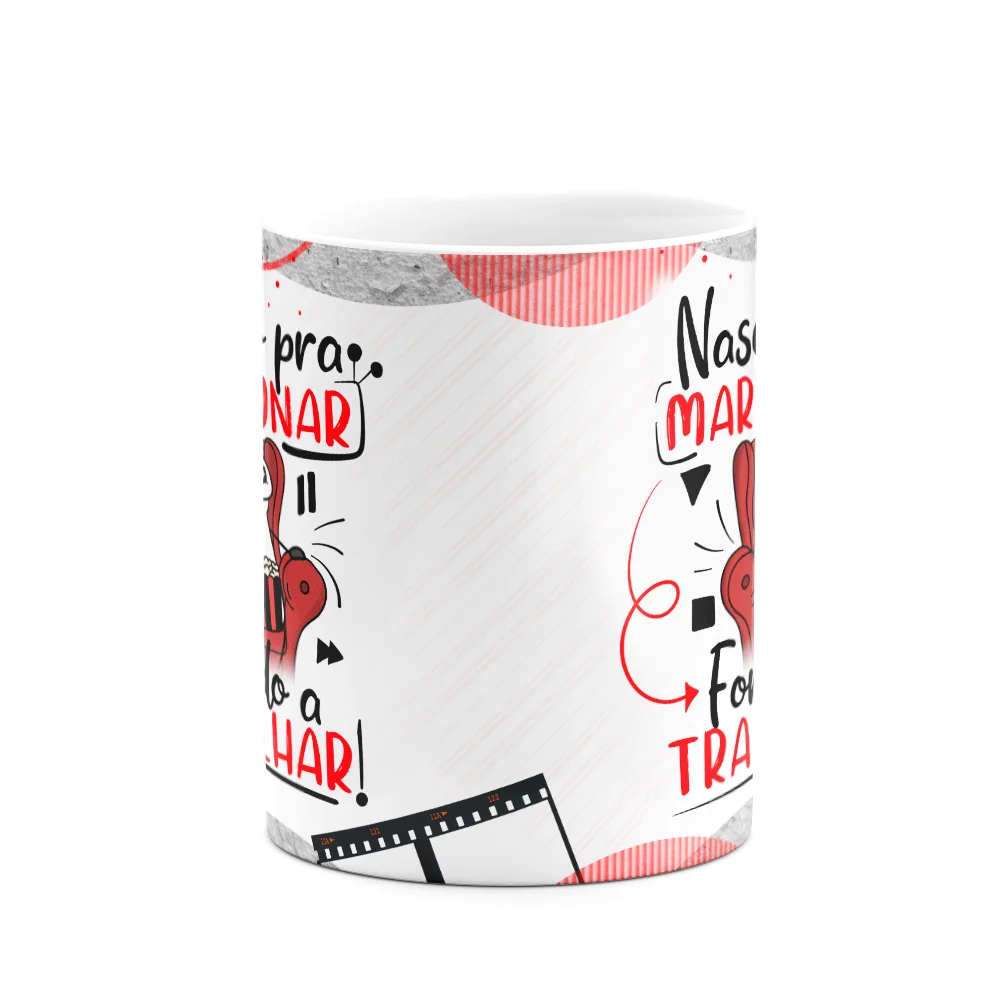 Imagem 2 de 3 do produto Caneca Flork Geek - Nascido Pra Maratonar!, 325ml