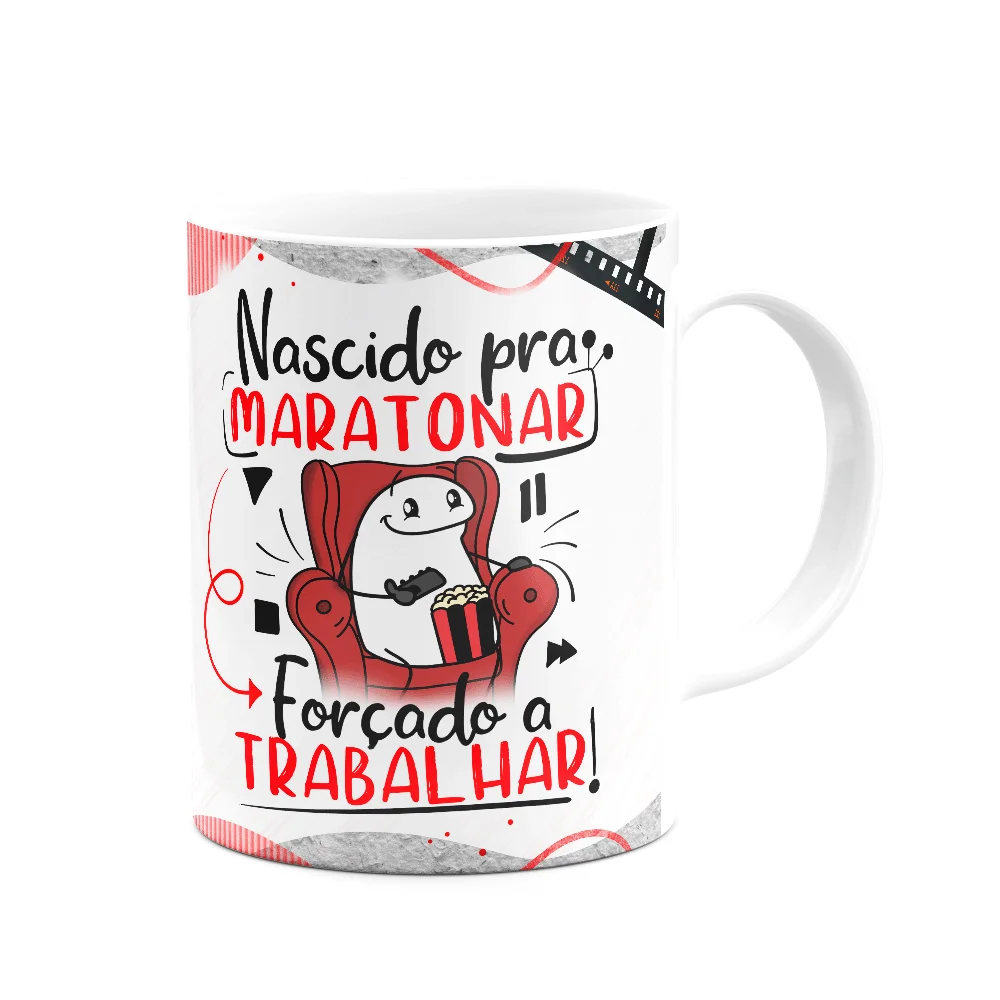 Imagem 3 de 3 do produto Caneca Flork Geek - Nascido Pra Maratonar!, 325ml