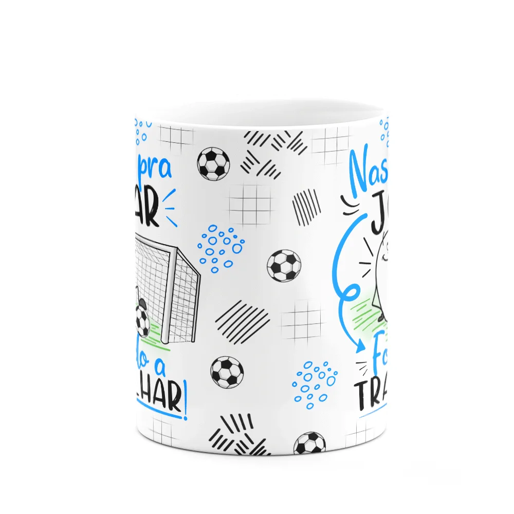 Imagem 2 de 3 do produto Caneca Divertida Flork - Nascido Pra Jogar Futebol! 325ml