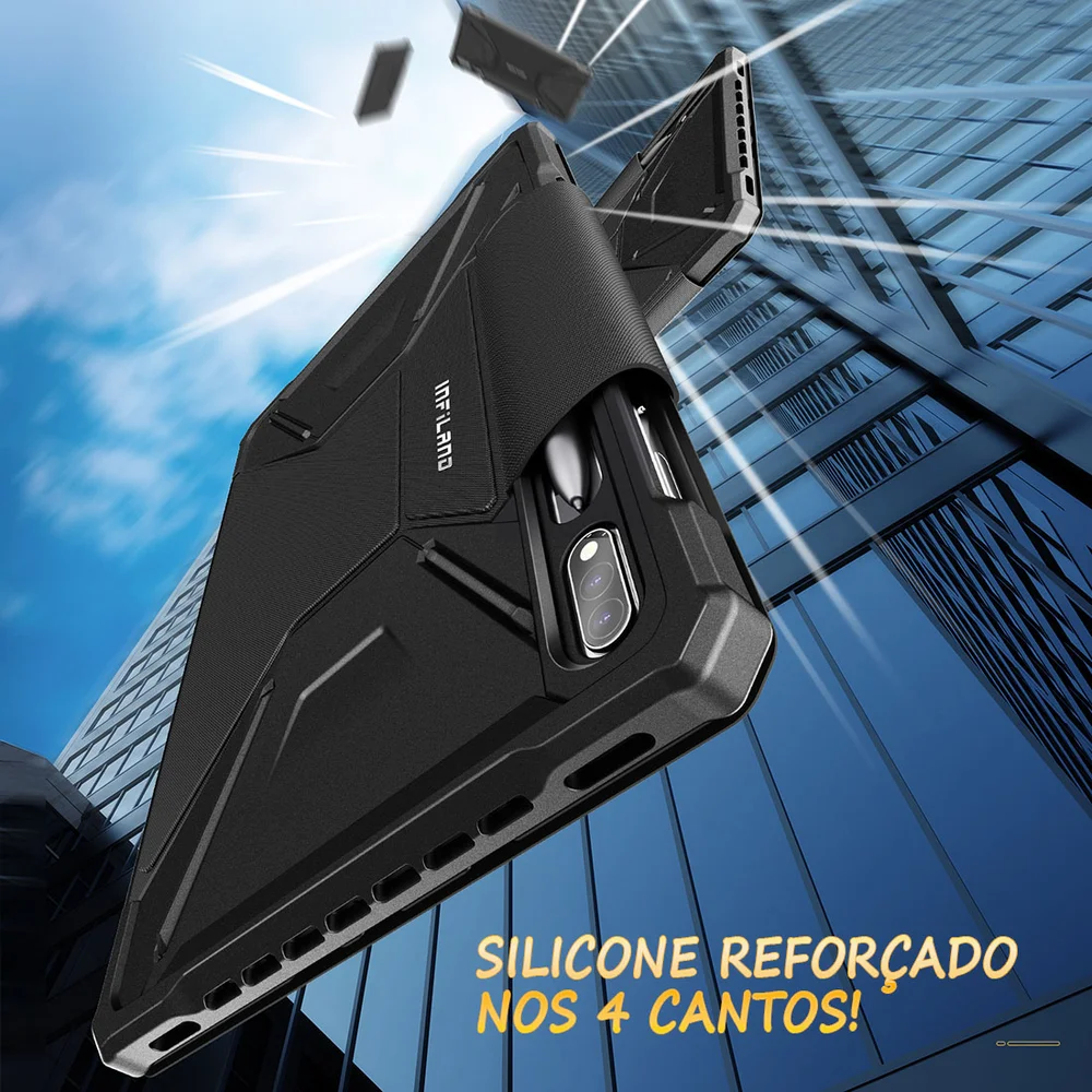 Imagem 3 de 5 do produto Capa Premium Flex Cover Tab S8 11 Pol. 2022, Sm-X706, Com Suporte S Pen E Função Wake Sleep, Preta