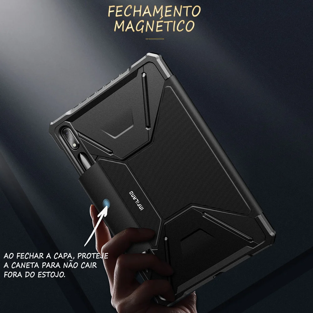 Imagem 4 de 5 do produto Capa Premium Flex Cover Tab S8 11 Pol. 2022, Sm-X706, Com Suporte S Pen E Função Wake Sleep, Preta