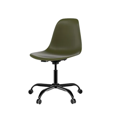 Cadeira De Escritório Secretária Eames Office Musgo E Preta