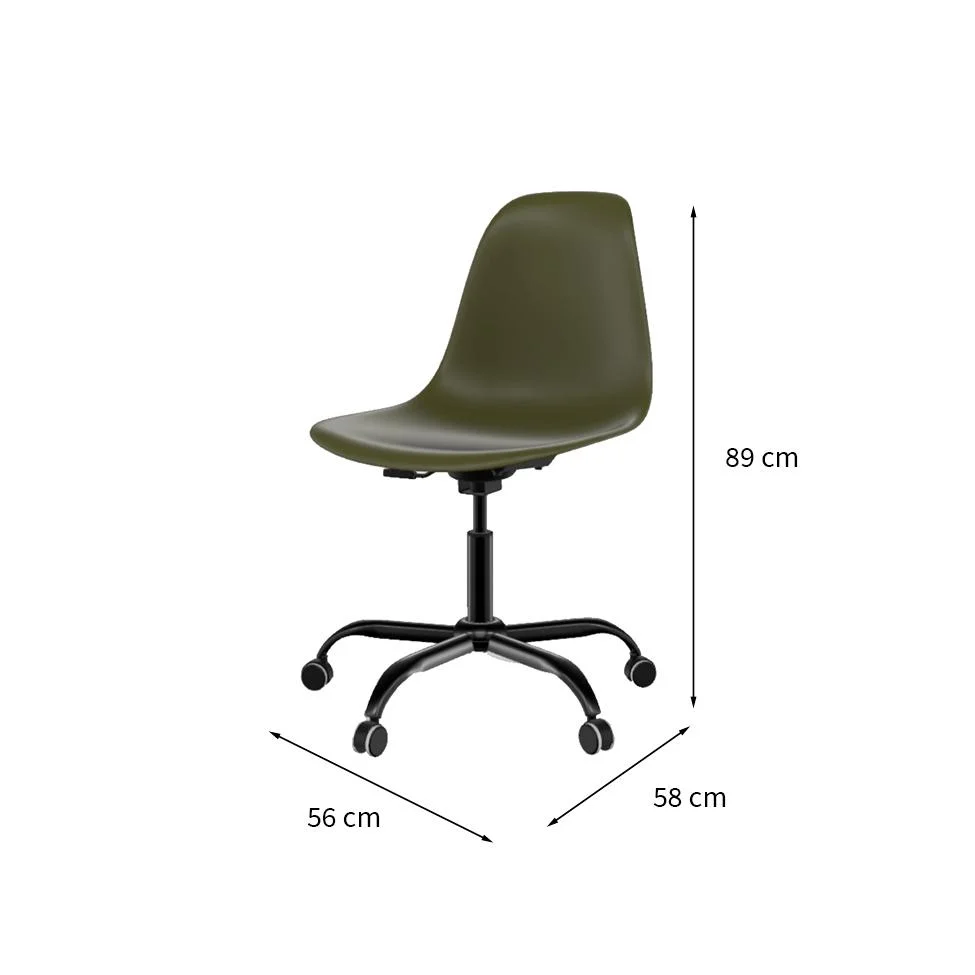 Imagem 4 de 4 do produto Cadeira De Escritório Secretária Eames Office Musgo E Preta