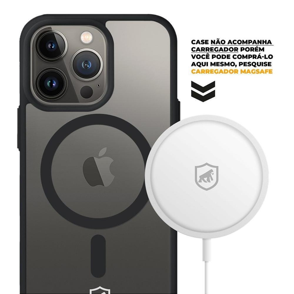 Imagem 2 de 5 do produto Kit Capa Magsafe Preta + Película Dual Glass, Preta, Para Iphone 13 Pro Max - Gshield