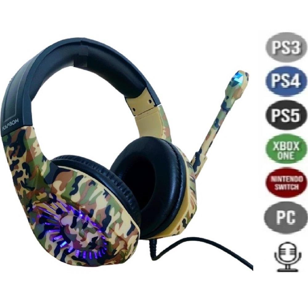 Imagem 3 de 5 do produto Fone De Ouvido Over-ear Com Luz Rgb Led Pc Games