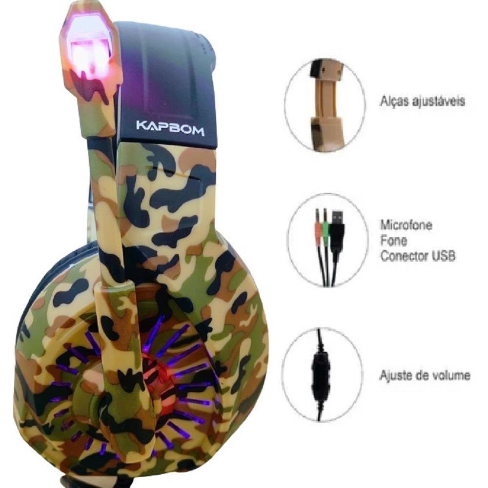 Imagem 5 de 5 do produto Fone De Ouvido Over-ear Com Luz Rgb Led Pc Games