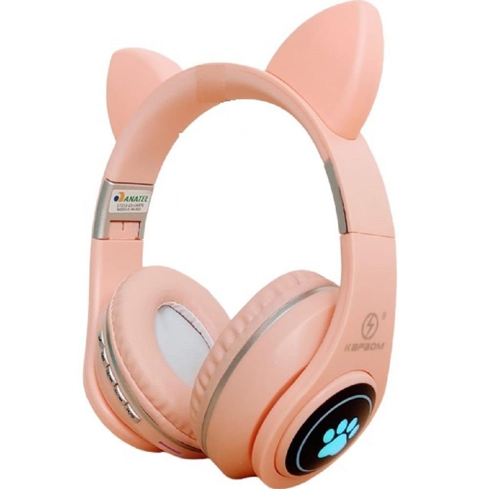 Headset Fone De Ouvido Bluetooth Led Orelha Gato Headphone - E_IDEIAS ONLINE