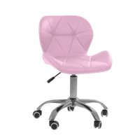 Cadeira Office Oficial Webshop Eiffel Slim , Com Base Giratória e Ajustável - Rosa