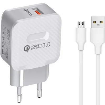 Carregador Turbo Qualcomm 3.0, Micro Usb V8, 1 Metro, 3a,  Sumexr