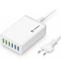 Carregador Tomada Hub 6x Usb, Carregamento Rápido, 10a, Sumexr