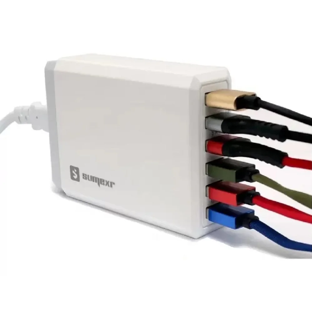 Imagem 2 de 4 do produto Carregador Tomada Hub 6x Usb, Carregamento Rápido, 10a, Sumexr