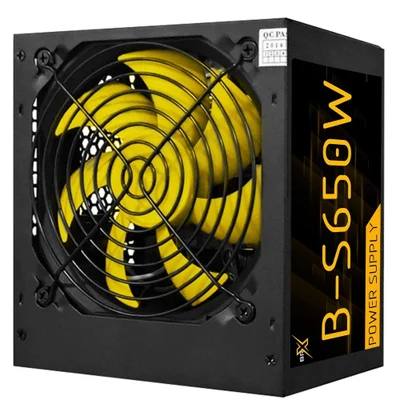 Fonte Automática Brx ATX, 650w, Preto/amarelo