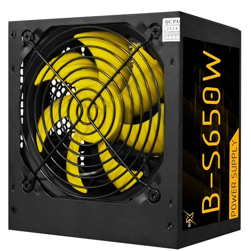 Fonte Automática Brx ATX, 650w, Preto/amarelo