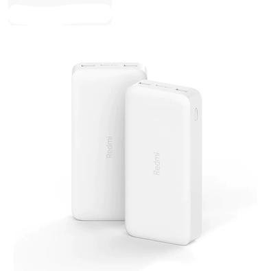 Carregador Mi 20000mah -18w Fast Charge Power Bank Turbo 2 Saídas USB+micro Usb + Tipo C,branco