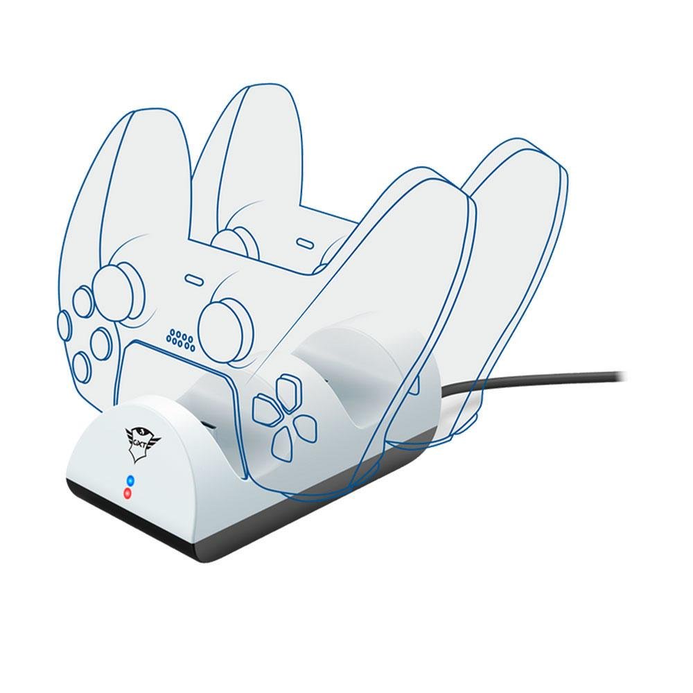 Imagem 3 de 5 do produto Carregador Trust Para Dualsense, Duo Charge Dock, Gxt 254, Micro-usb, PS5 - 24451