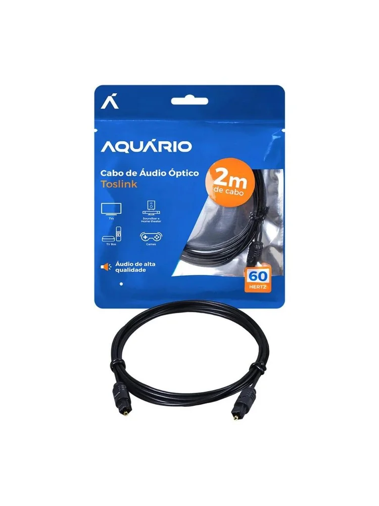 Imagem 4 de 5 do produto Cabo de Áudio Optico Toslink Aquario Tsk20 - 2 Metros