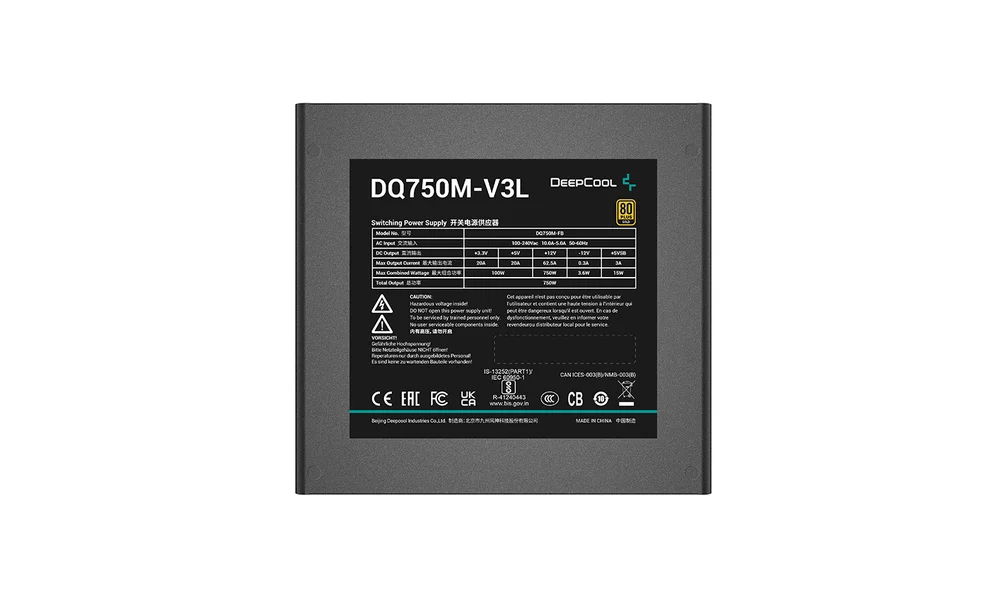 Fonte Atx Gamer 750w Deepcool 80 Plus Gold KaBuM