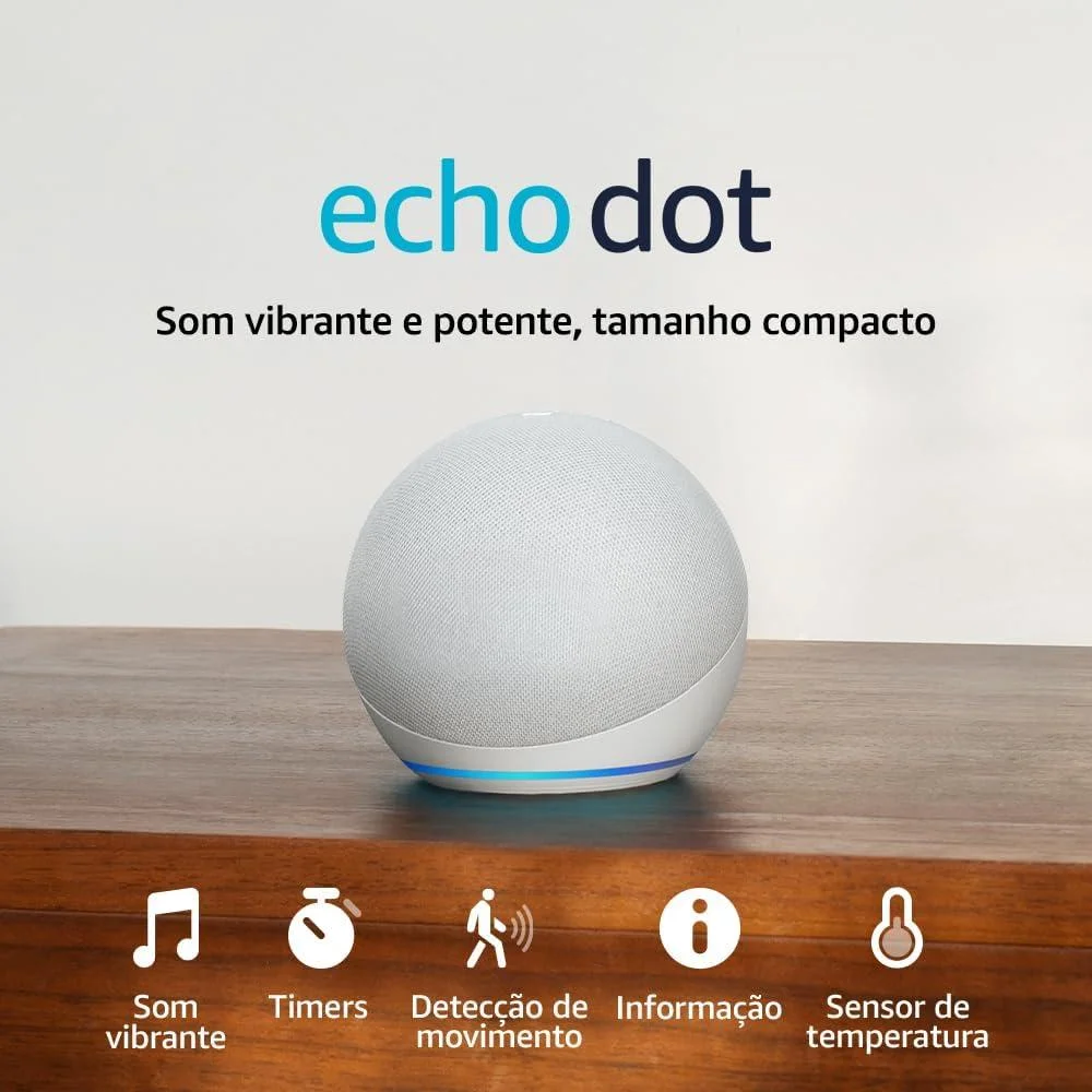 Alexa Echo Dot 5ª Geração Amazon, Com Alexa, Smart Speaker - Branco Alexa Echo Dot 5ª Geração Amazon, Com Alexa, Smart Speaker - Branco