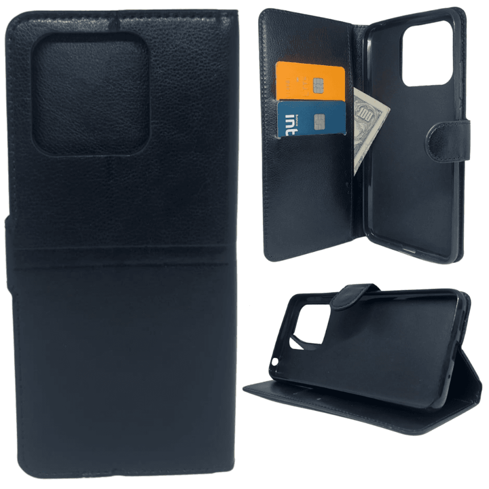 Imagem 2 de 5 do produto Capa Carteira Para Xiaomi Redmi 12c (tela De 6.71) - Preta