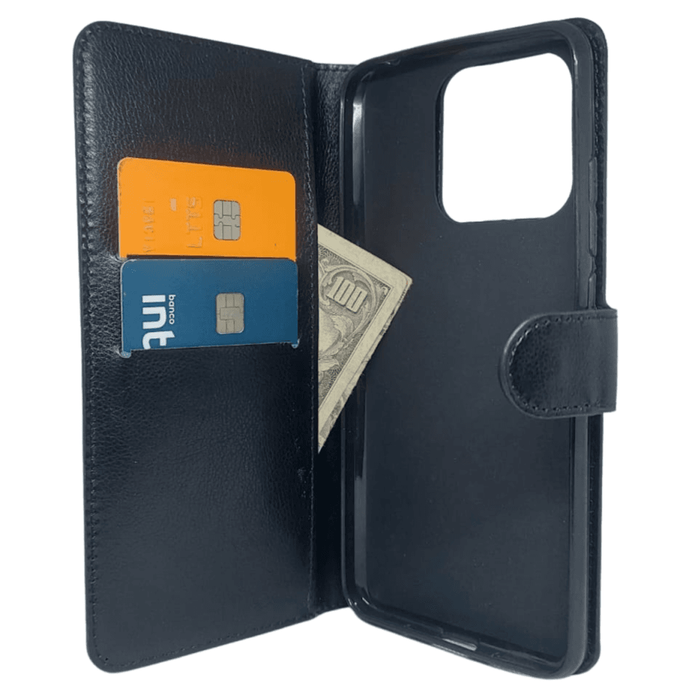 Imagem 3 de 5 do produto Capa Carteira Para Xiaomi Redmi 12c (tela De 6.71) - Preta
