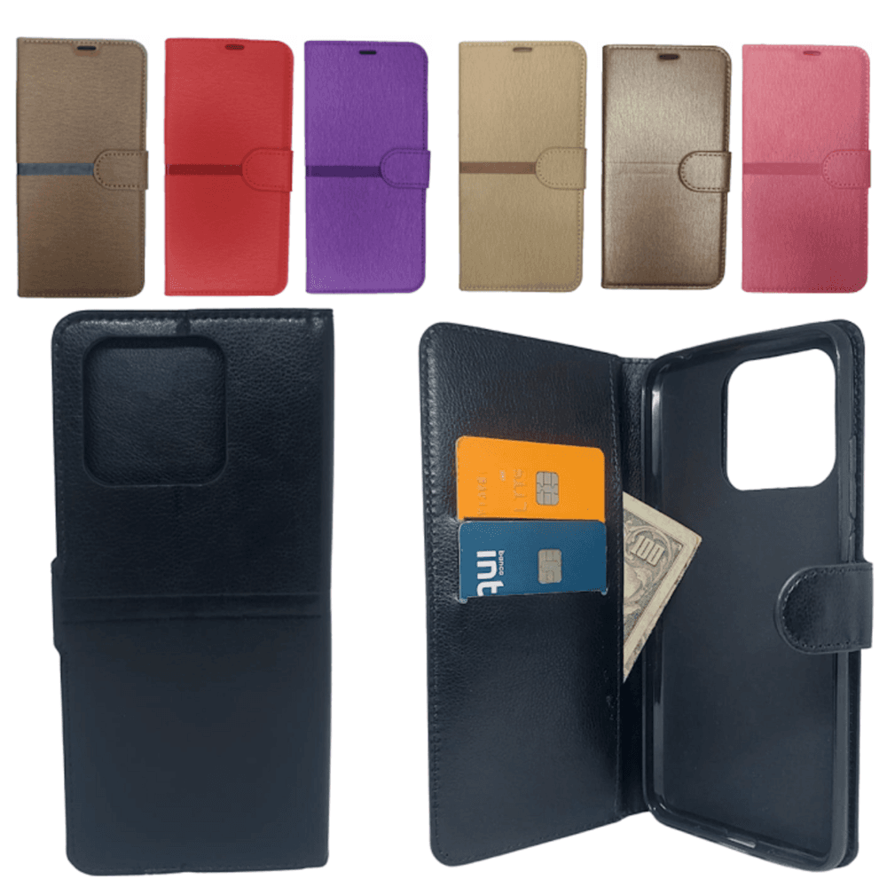 Imagem 5 de 5 do produto Capa Carteira Para Xiaomi Redmi 12c (tela De 6.71) - Preta