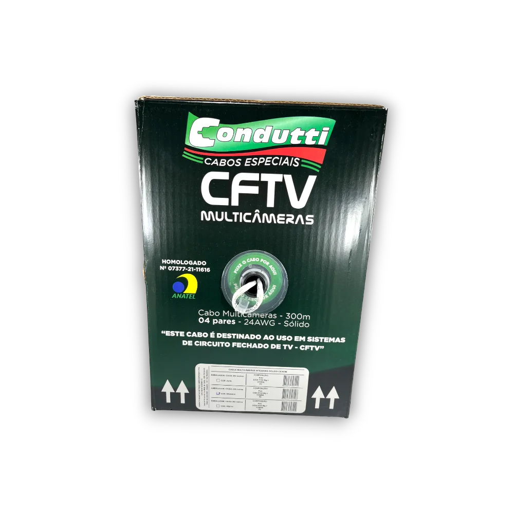 Imagem 4 de 5 do produto Cabo De Rede Condutti Cmx, P/ CFTV UTP, Cx 300m, Par Trancado 4 Pares, Branco