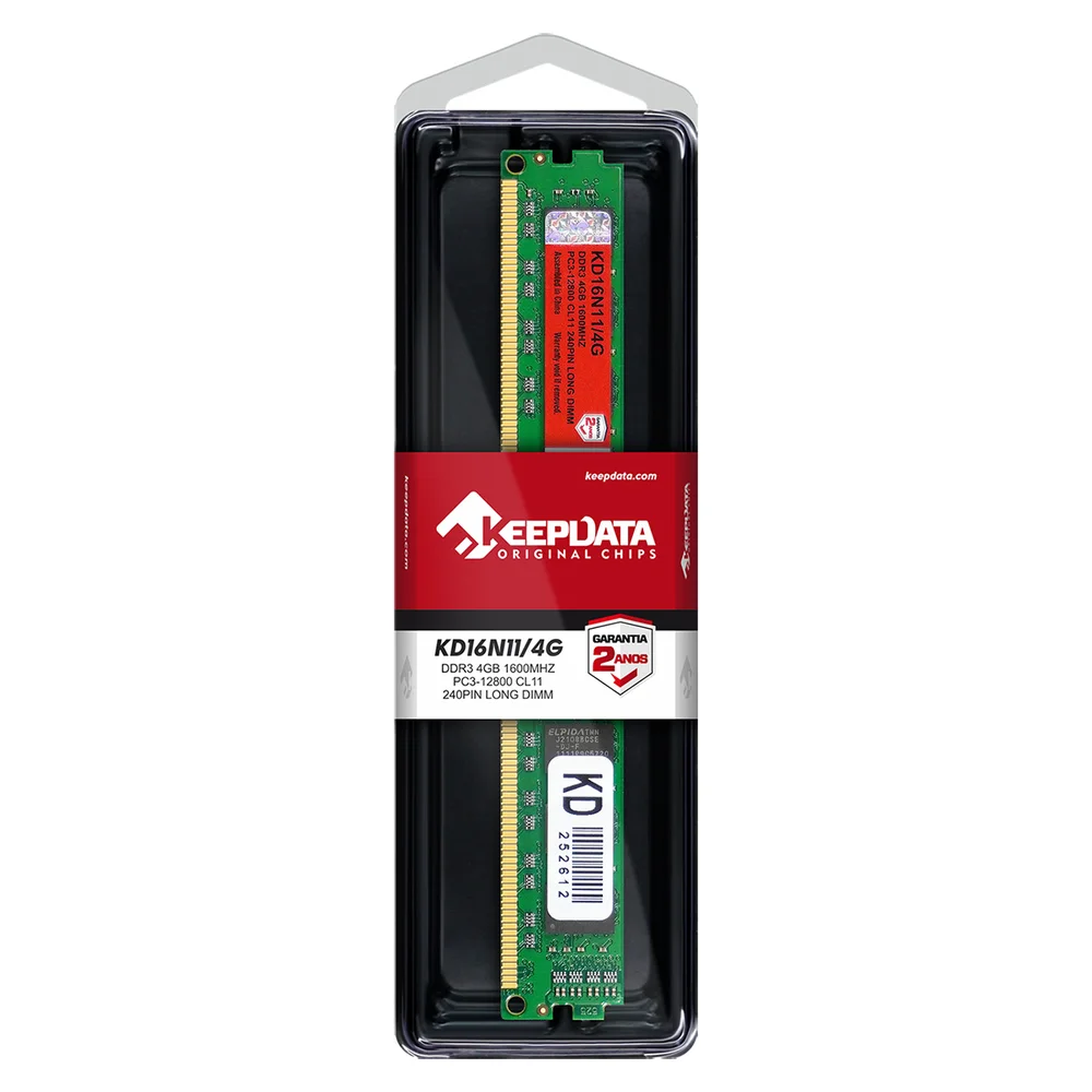 Imagem 2 de 3 do produto Memória Keepdata, 4GB,  1600MHz, DDR3, Para Desktop - Kd16n11/4g