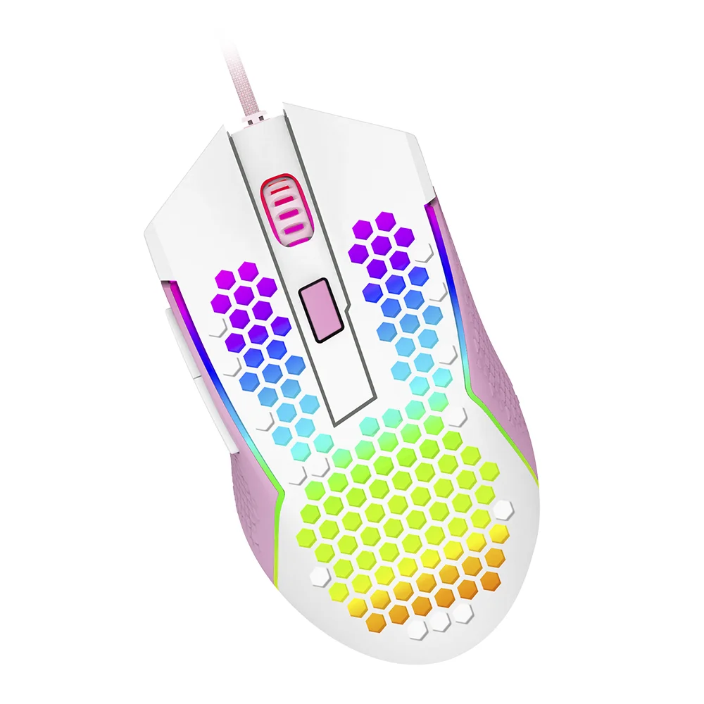 Imagem 2 de 5 do produto Mouse Gamer Redragon Reaping Elite, RGB, Branco Com Rosa - M987wp