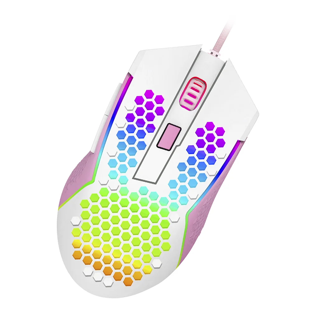 Imagem 3 de 5 do produto Mouse Gamer Redragon Reaping Elite, RGB, Branco Com Rosa - M987wp