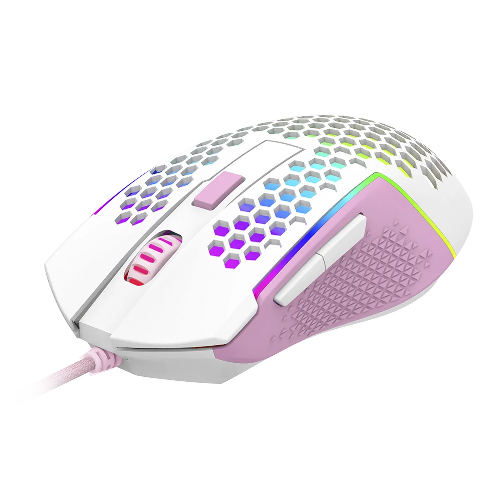 Imagem 4 de 5 do produto Mouse Gamer Redragon Reaping Elite, RGB, Branco Com Rosa - M987wp