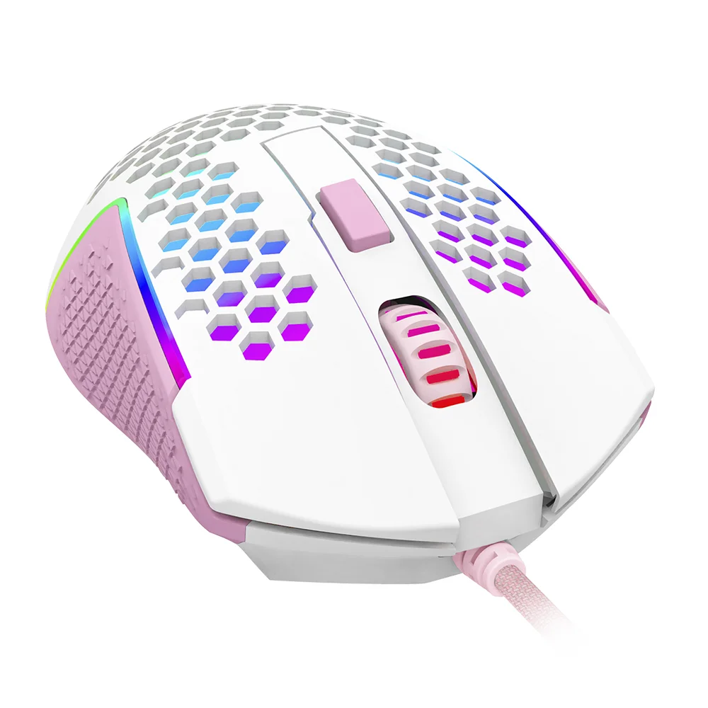 Imagem 5 de 5 do produto Mouse Gamer Redragon Reaping Elite, RGB, Branco Com Rosa - M987wp
