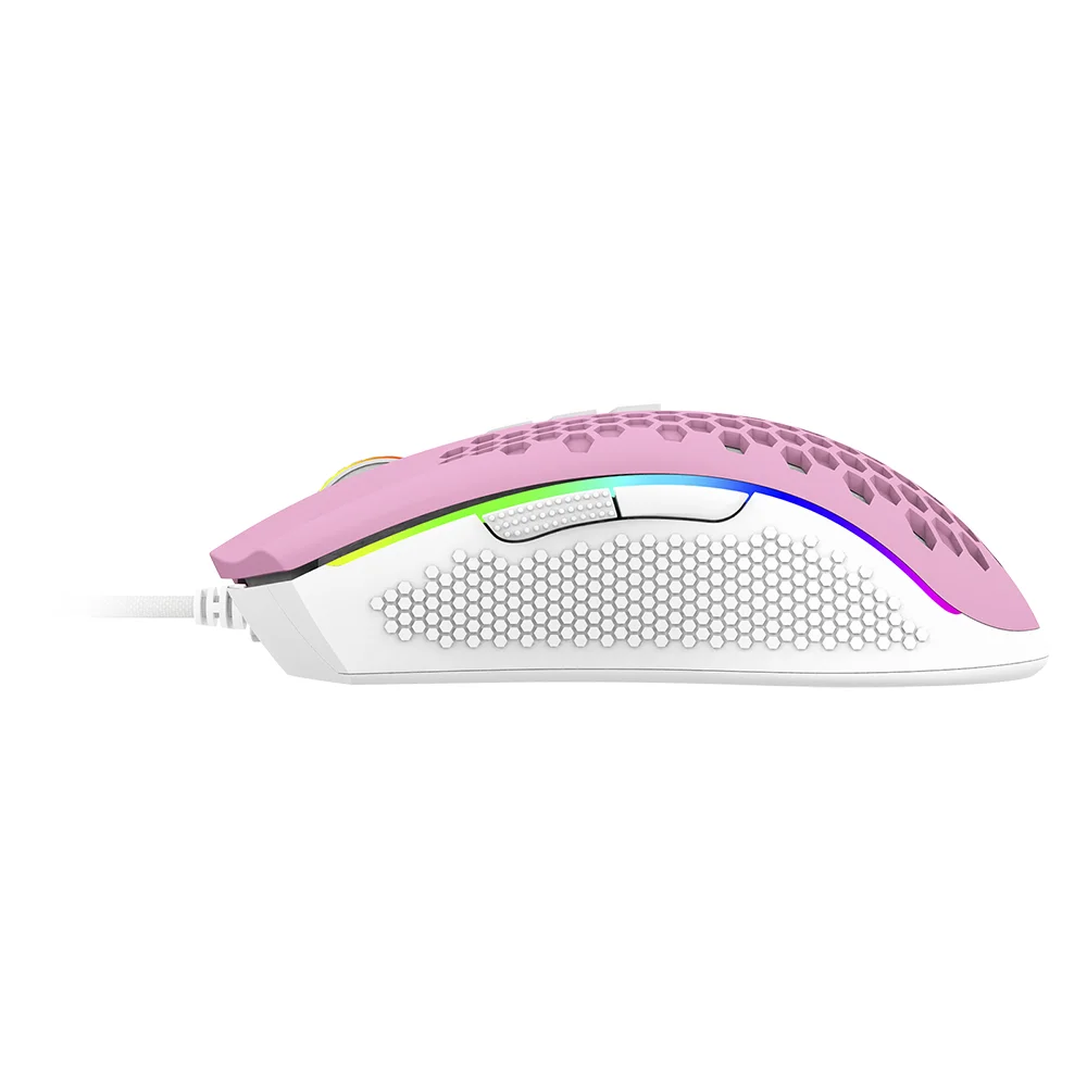 Imagem 2 de 5 do produto Mouse Gamer Redragon Storm, RGB, Rosa Com Branco - M808pw