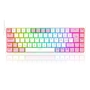 Teclado Gamer Redragon Castor, RGB, Switch Blue, Idioma Português B, Branco Com Rosa - K631wp
