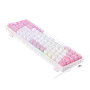 Teclado Gamer Redragon Castor, RGB, Switch Blue, Idioma Português B, Branco Com Rosa - K631wp